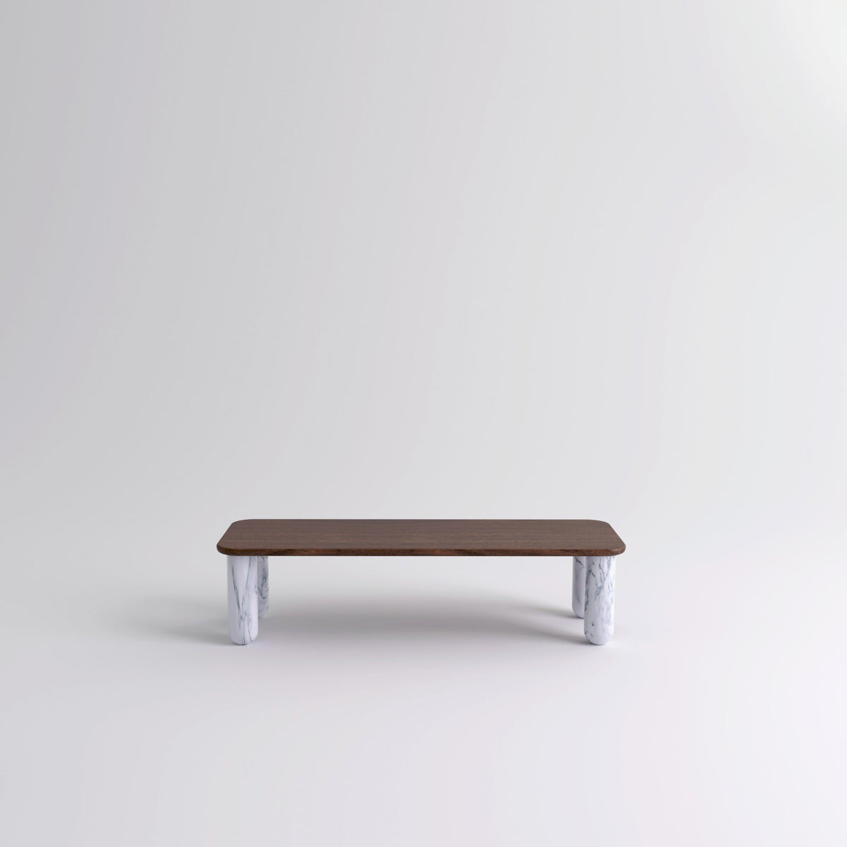Table "Sunday" de Jean-Baptiste Souletie - La Chance-L 150 x l 50 cm-Noyer-Marbre Pele de Tigre mat-The Woods Gallery