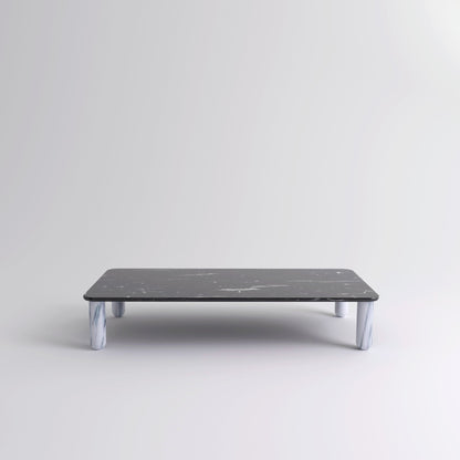 Table "Sunday" de Jean-Baptiste Souletie - La Chance-L 200 x l 100 cm-Marbre Marquina noir-Marbre Pele de Tigre mat-The Woods Gallery