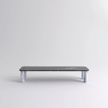 Table "Sunday" de Jean-Baptiste Souletie - La Chance-L 200 x l 50 cm-Marbre Marquina noir-Marbre Pele de Tigre mat-The Woods Gallery
