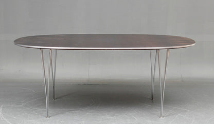 Table Super-Elliptique en palissandre foncé 180cm de Jacobsen, Hein et Mathsson - Fritz Hansen - Vintage-The Woods Gallery