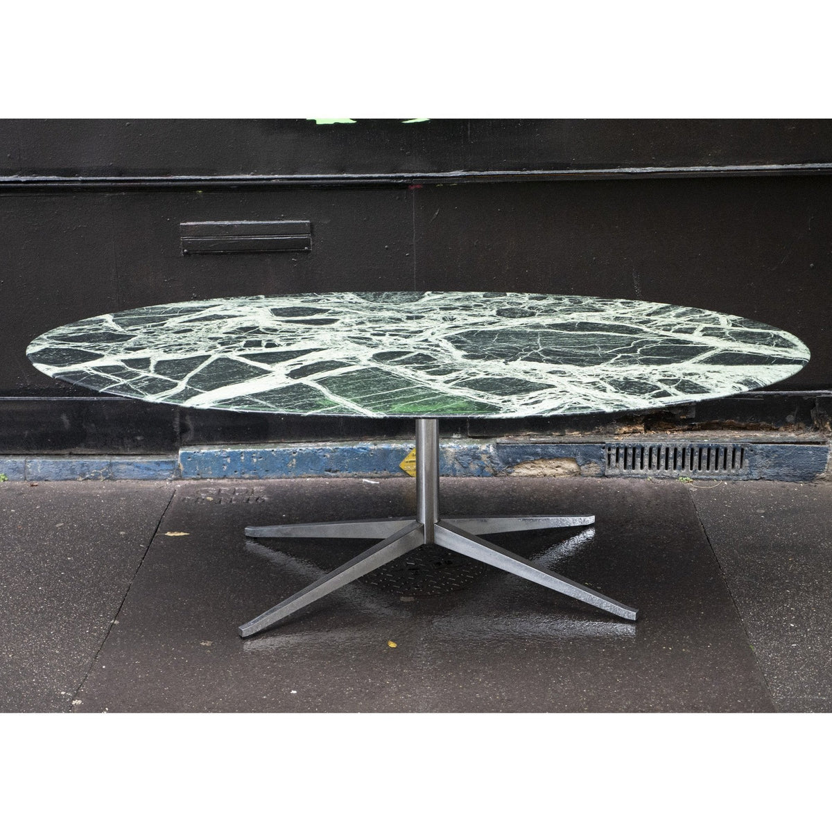 Table ovale en marbre vert de Florence Knoll - L 200cm - Knoll - Vintage-The Woods Gallery