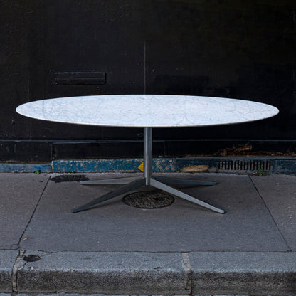Table ovale marbre Calacatta de Florence Knoll - 200 x 120 cm - Knoll - Vintage-The Woods Gallery