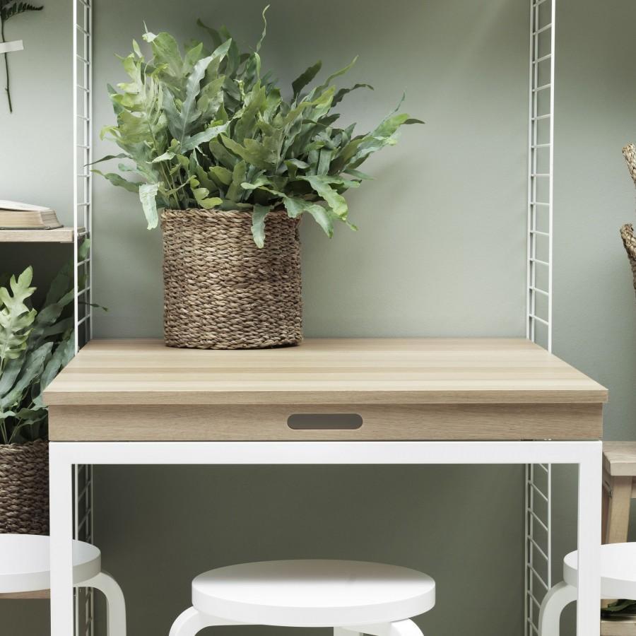 Table pliante en bois L 78 cm - String Furniture Beige, Blanc, Gris