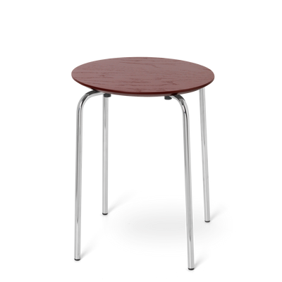 Tabouret Herman - Ferm Living-Pieds Chrome-Rouge-Marron-The Woods Gallery