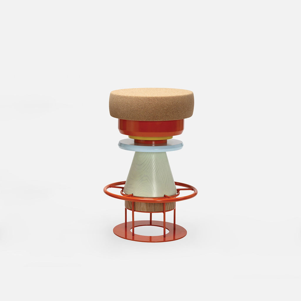 Tabouret "TEMBO" de Note Design Studio - La Chance-Orange-Vert-Bleu-Bas (48 cm)-The Woods Gallery