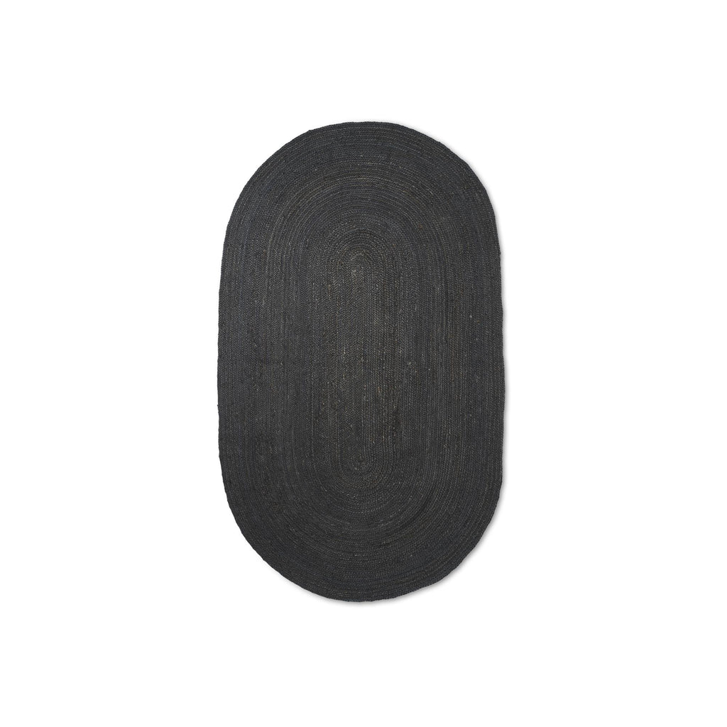 Tapis Eternal Oval - Ferm Living-Noir-140 x 240 cm-The Woods Gallery
