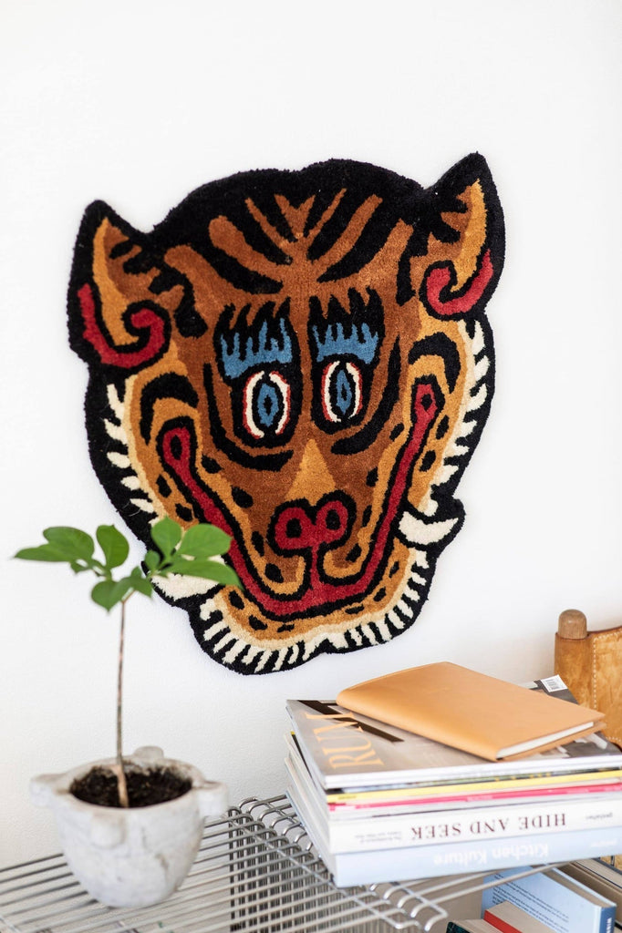 Tapis Tiger Face - Bongusta-Small (52 x 55 cm)-The Woods Gallery