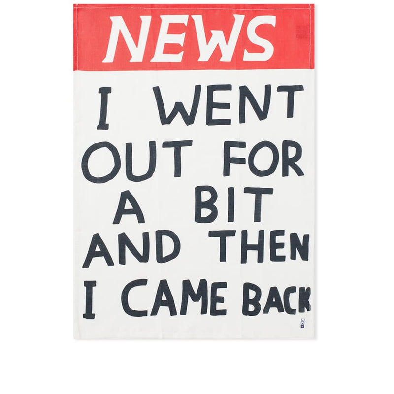 Tea Towel Torchon - I Went out for a bit and then I came back de David Shrigley - Third Drawer Down-The Woods Gallery