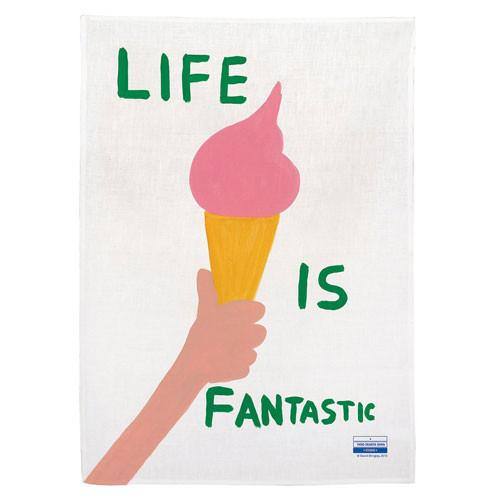 Torchon Life Is Fantastic de David Shrigley - Third Drawer Down-The Woods Gallery