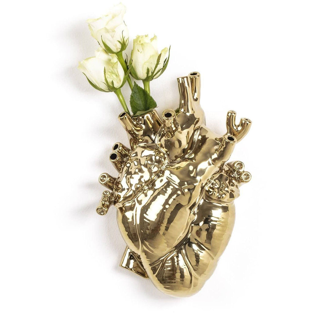 Vase coeur Love In Bloom doré de Marcantonio - Seletti-The Woods Gallery