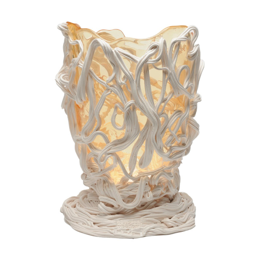 Vase en résine Spaghetti Clear Matt White M de Gaetano Pesce - Fish Design-The Woods Gallery