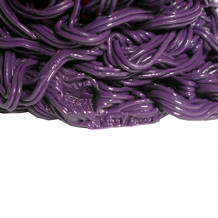Vase en résine Spaghetti Clear Red &amp; Matt Purple M de Gaetano Pesce - Fish Design-The Woods Gallery