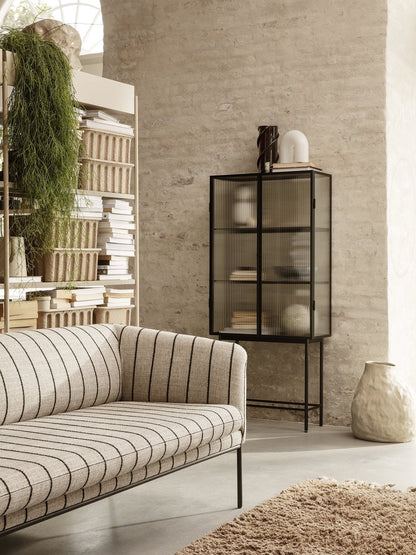 Vitrine Haze verre ondulé - Ferm Living-Noir-The Woods Gallery