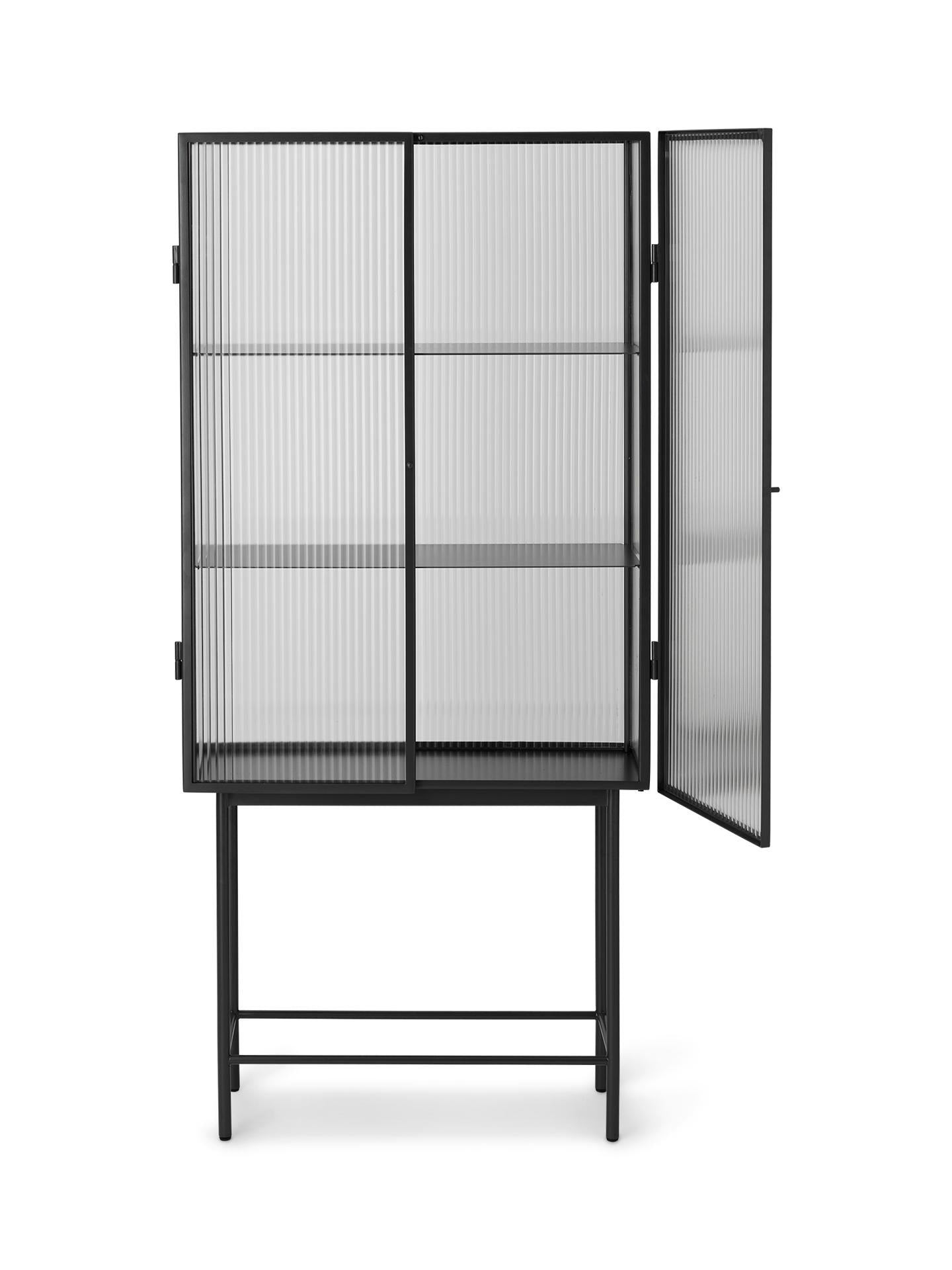 Vitrine Haze verre ondulé - Ferm Living Noir, Beige | au meilleur p...