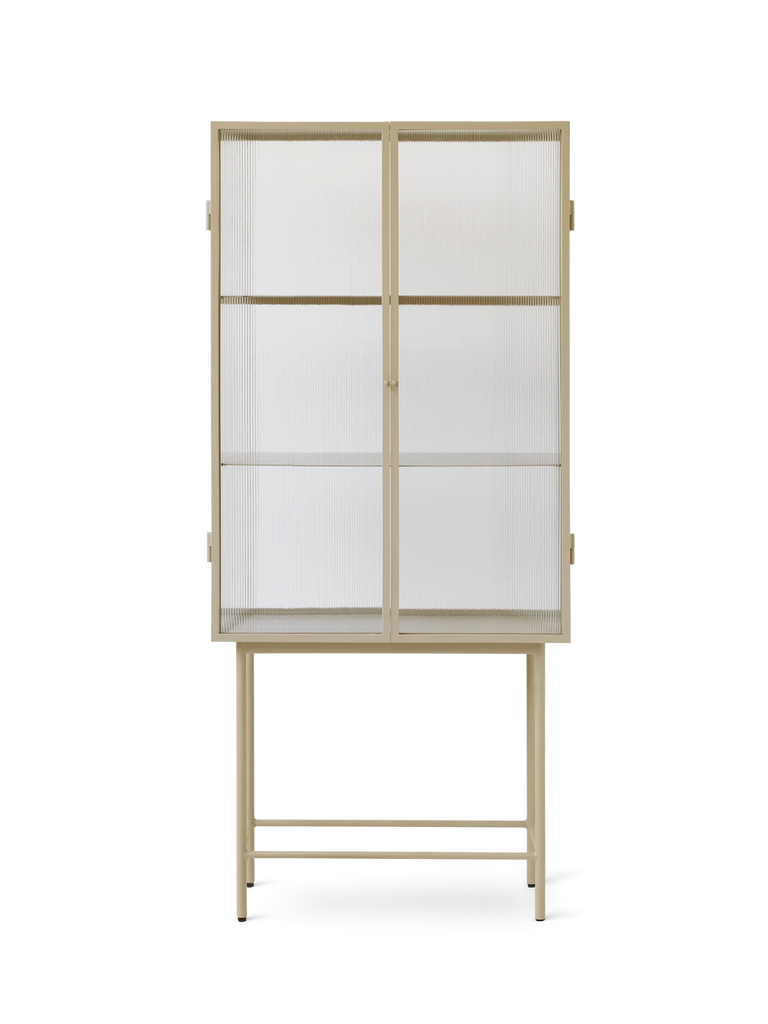 Vitrine Haze verre ondulé - Ferm Living-Noir-The Woods Gallery