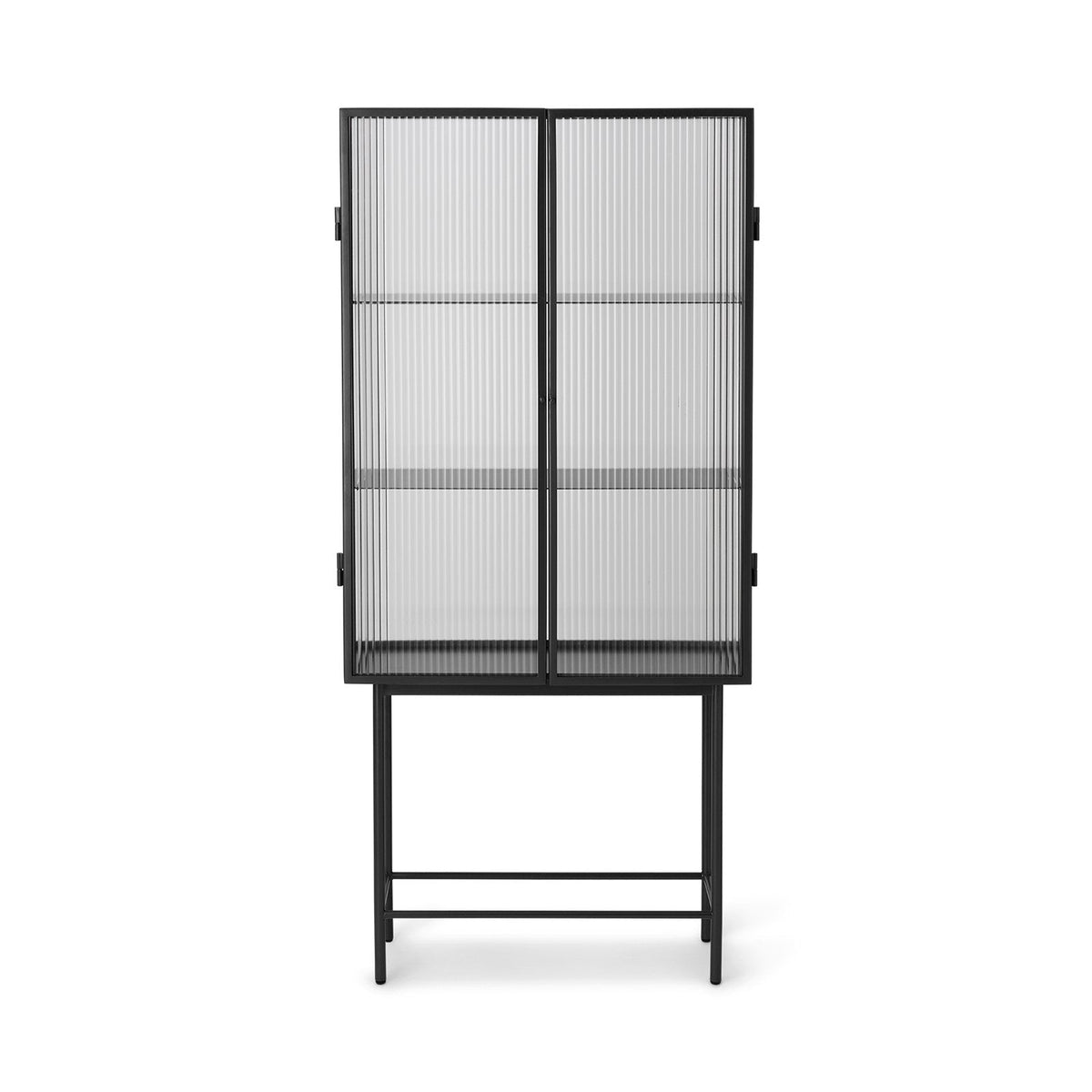 Vitrine Haze verre ondulé - Ferm Living-Noir-The Woods Gallery