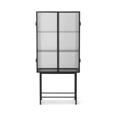Vitrine Haze verre ondulé - Ferm Living-Noir-The Woods Gallery