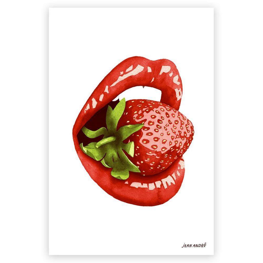 Poster Bouche-Fraise de Jean André-The Woods Gallery